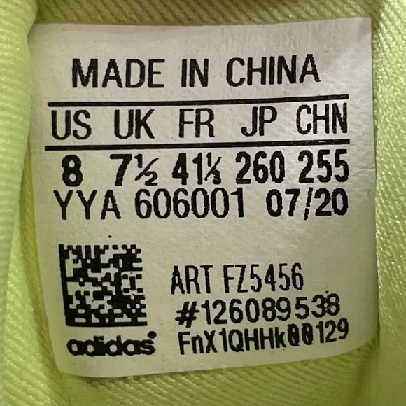 2020 Adidas IVY PARK Hi Res Yellow Gum 4 Size 8 Running Shoes (Retail $200)
